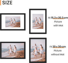 Bilderrahmen 20x30 Schwarz - 3er Set Fotos Poster Rahmen
