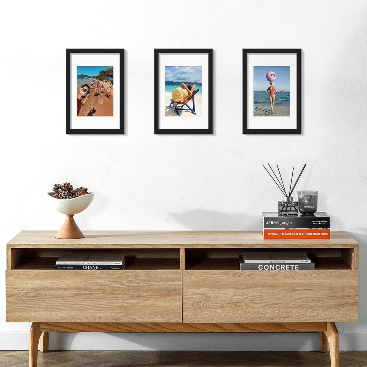 Bilderrahmen Set 20x30 cm Schwarz, 3er Pack, für Fotos & Poster