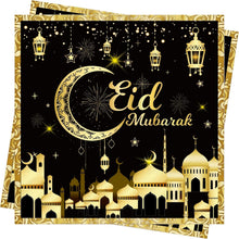 Ramadan Deko Servietten Schwarz Gold 80Stk 33x33cm Orient