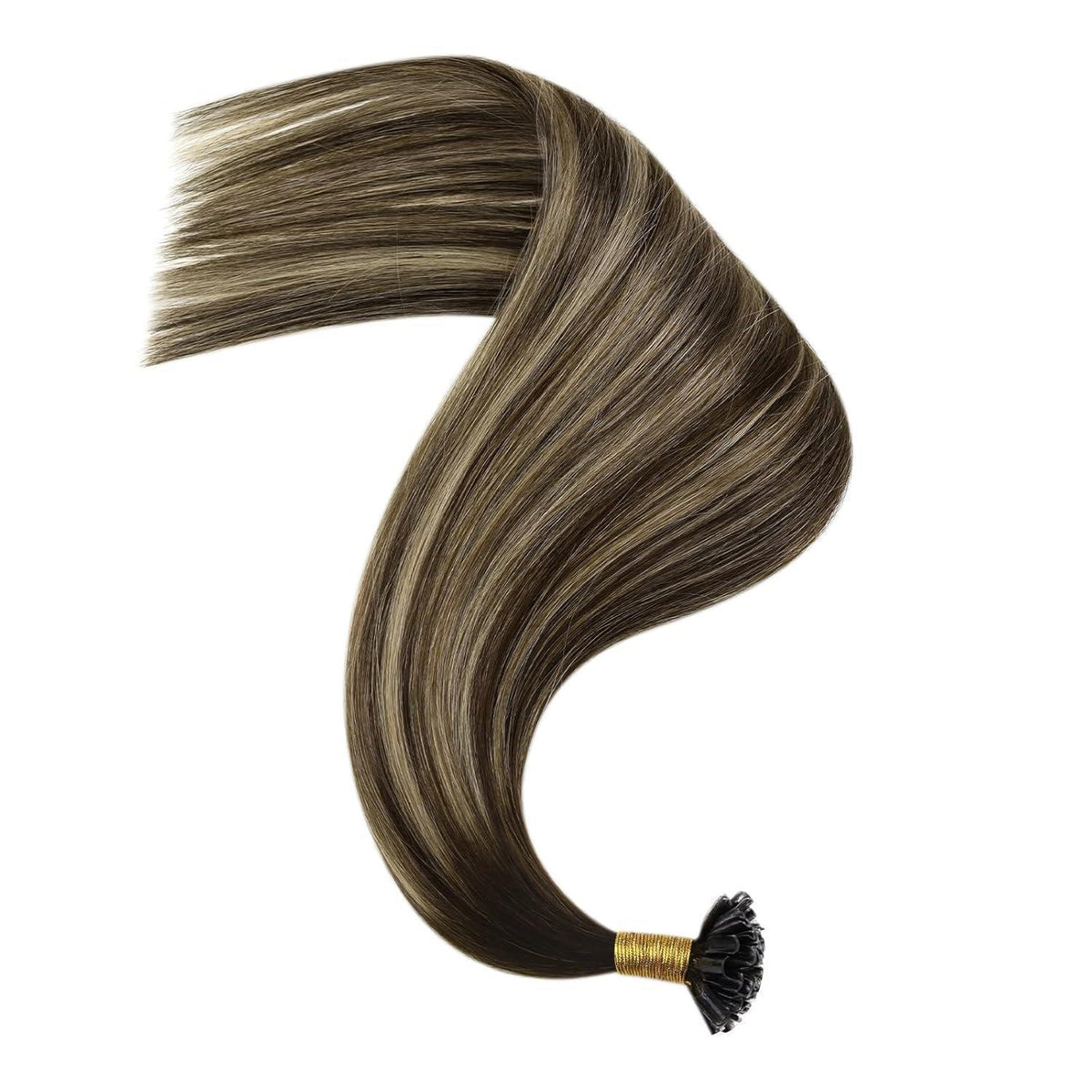 Echthaar Bonding Extensions Ombre Braun Blond 45cm