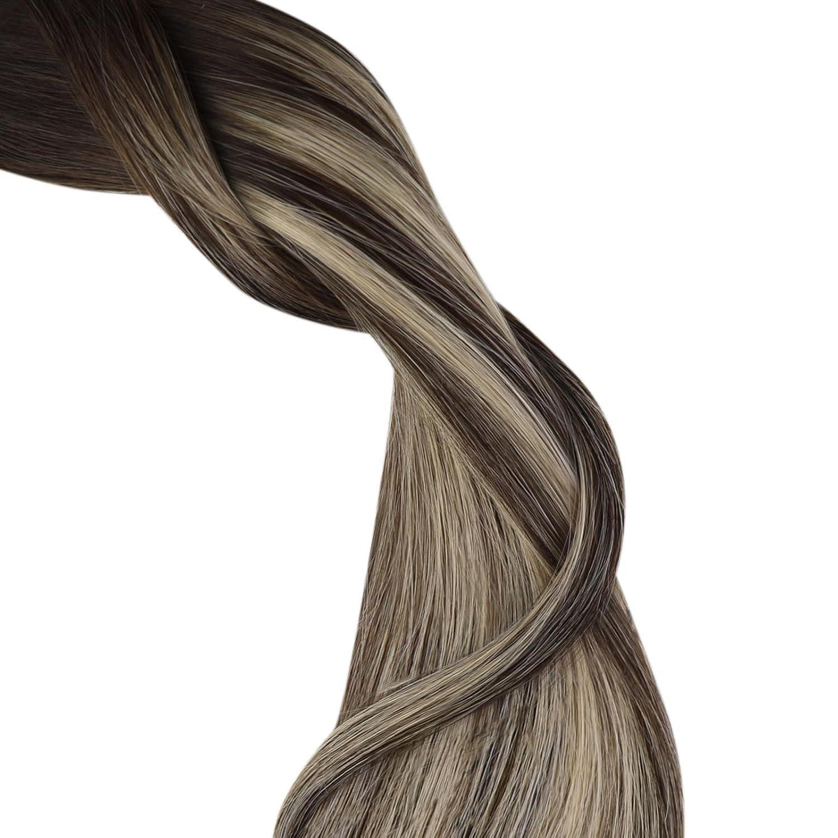 Tape-in Haarverlängerung Ombre Braun Blond 55cm Echthaar