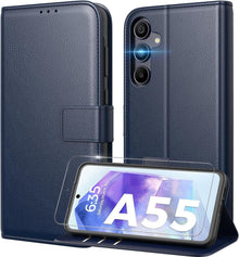 Handyhülle Samsung Galaxy A55 Panzer Schutz Glas RFID-Blockierung