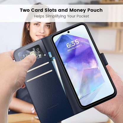Handyhülle Samsung Galaxy A55 Panzer Schutz Glas RFID-Blockierung