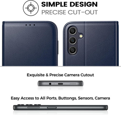 Handyhülle Samsung Galaxy A55 Blau RFID Schutz Panzer Glas