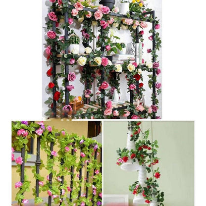 2x 2.4m Künstliche Rosen Girlande – Romantische Blütenrebe für Deko