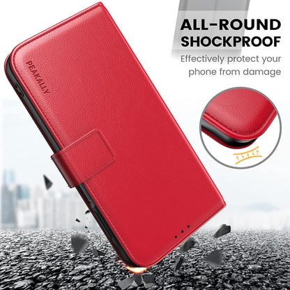 Handyhülle Samsung Galaxy A15 4G 5G - Rot PU Leder RFID Ständer