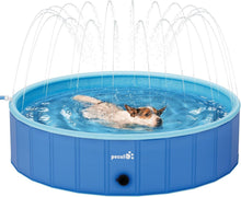 Pecute Hundepool Schwimmbad mit Sprinkler 120x30cm Blue
