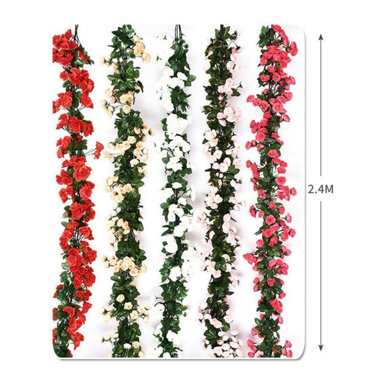 2x 1.8m Künstliche Rosen Girlande – Romantische Blütenrebe für Deko