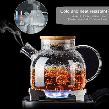 LeKuni Teekanne Glas 1L Mit Siebeinsatz Und Deckel Borosilikatglas Tea Maker