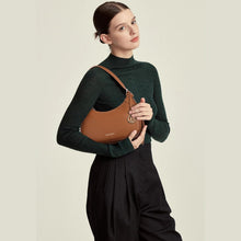 Kleine Damen Handtasche aus braunem PU Leder - Crossbody