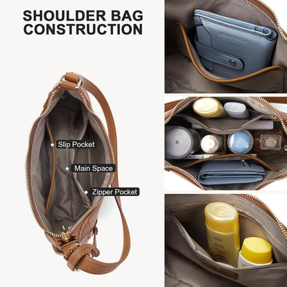 BOSTANTEN Damen Handtasche Klein Braun PU Leder Crossbody Schultertasche