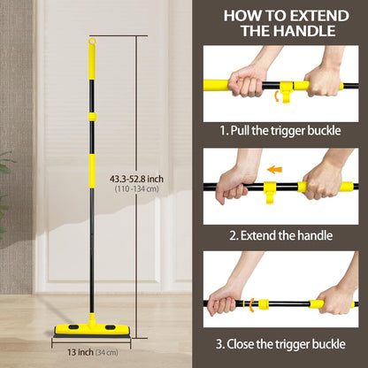 Gummibesen mit Stiel 134 cm, SilikonBesen Innen & Abzieher