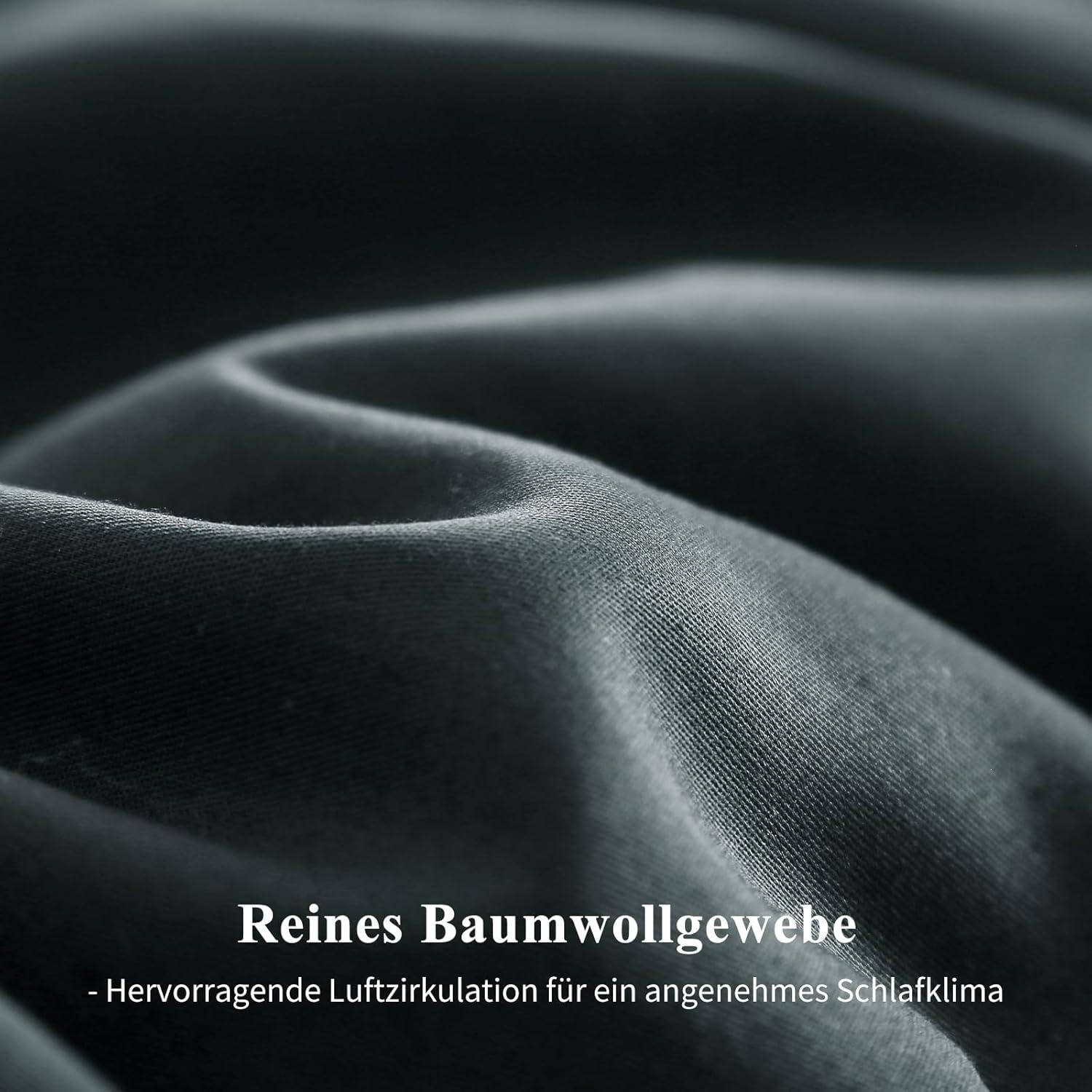 Kissenbezug Anthrazit Baumwolle 2er Set 40x80 Reißverschluss