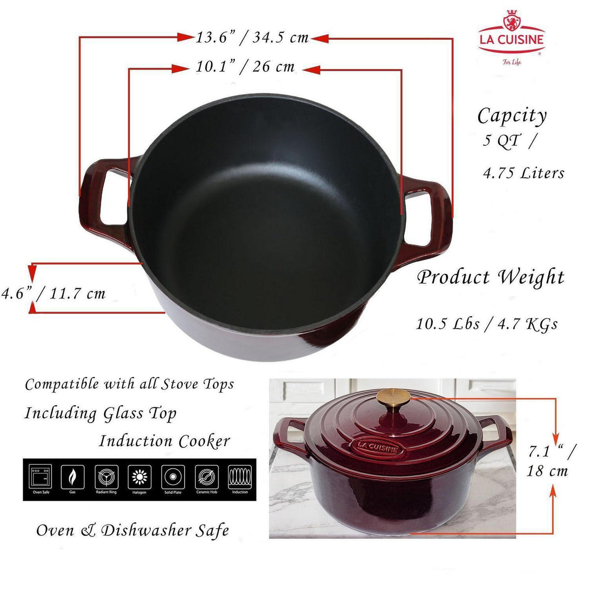 Gusseisen Bräter 26cm – Vielseitiger Kochtopf für Herd & Ofen