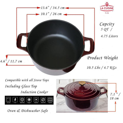 Gusseisen Bräter 26cm – Vielseitiger Kochtopf für Herd & Ofen