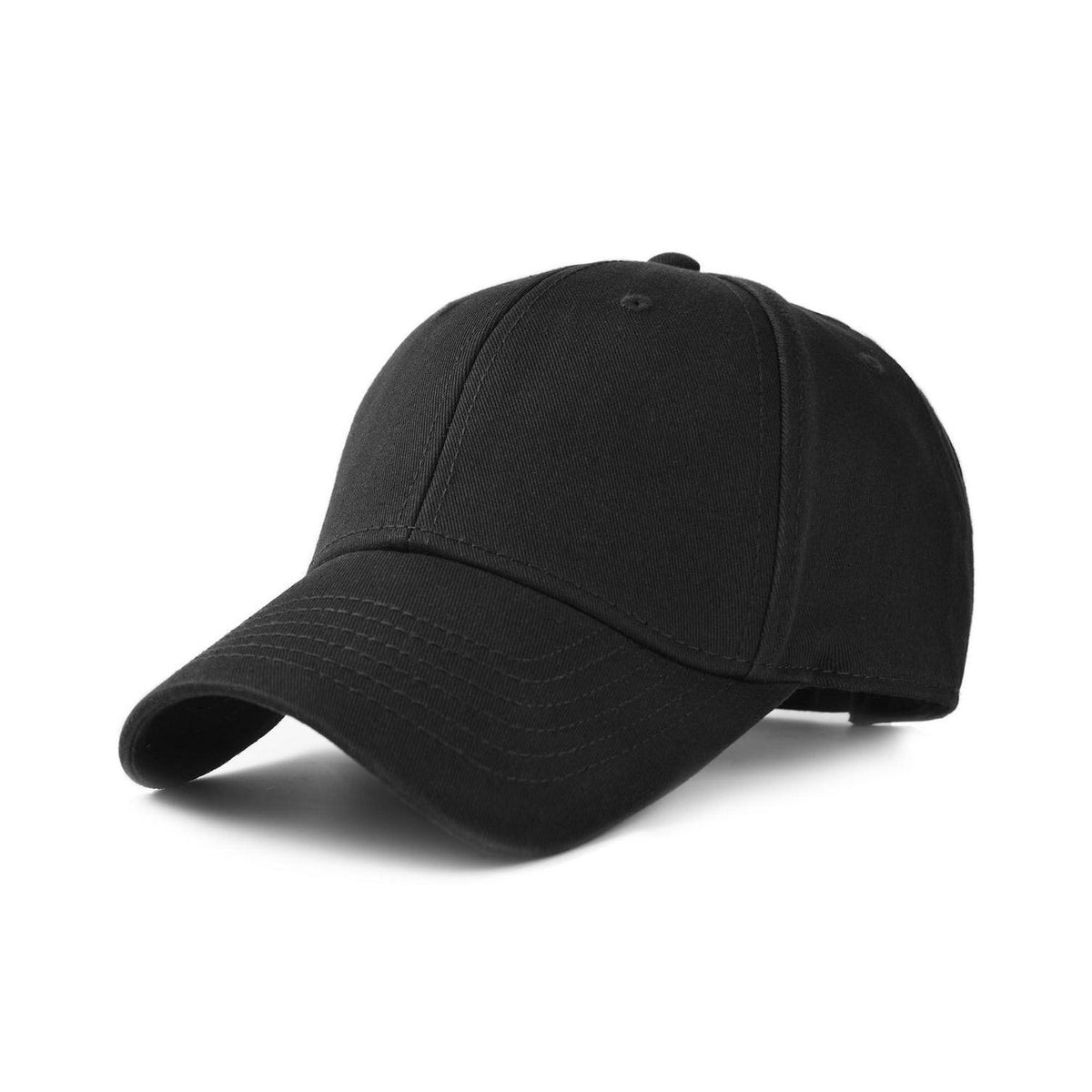 Unisex Baumwoll Baseball Cap – Verstellbare Kappe Schwarz