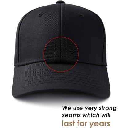 Unisex Baumwoll Baseball Cap – Verstellbare Kappe Schwarz