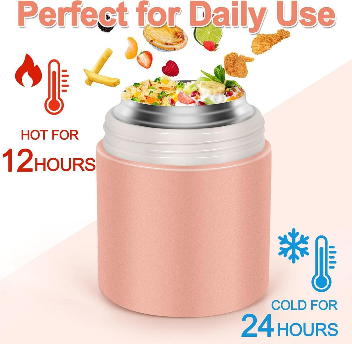 Dorblely Thermobehälter 600ml Vakuumisoliert Edelstahl mit