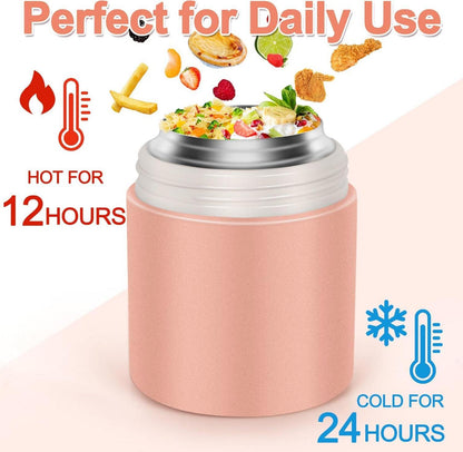 Dorblely Thermobehälter 600ml Vakuumisoliert Edelstahl mit