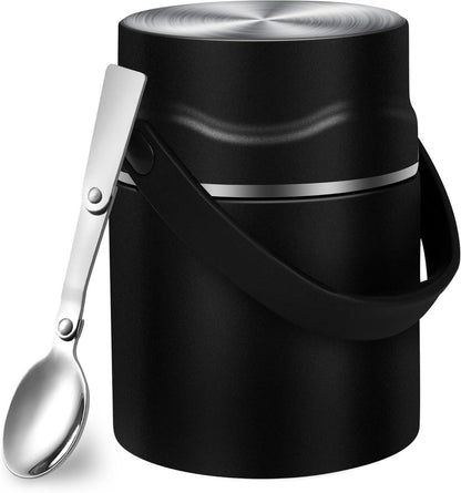 Vakuumisolierte Thermobehälter 600ml Edelstahl Essen mit Löffel und