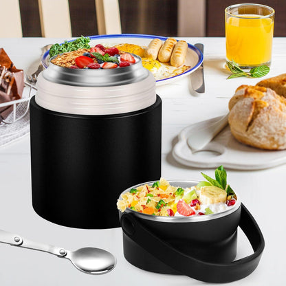 Vakuumisolierte Thermobehälter 600ml aus Edelstahl - Schwarz