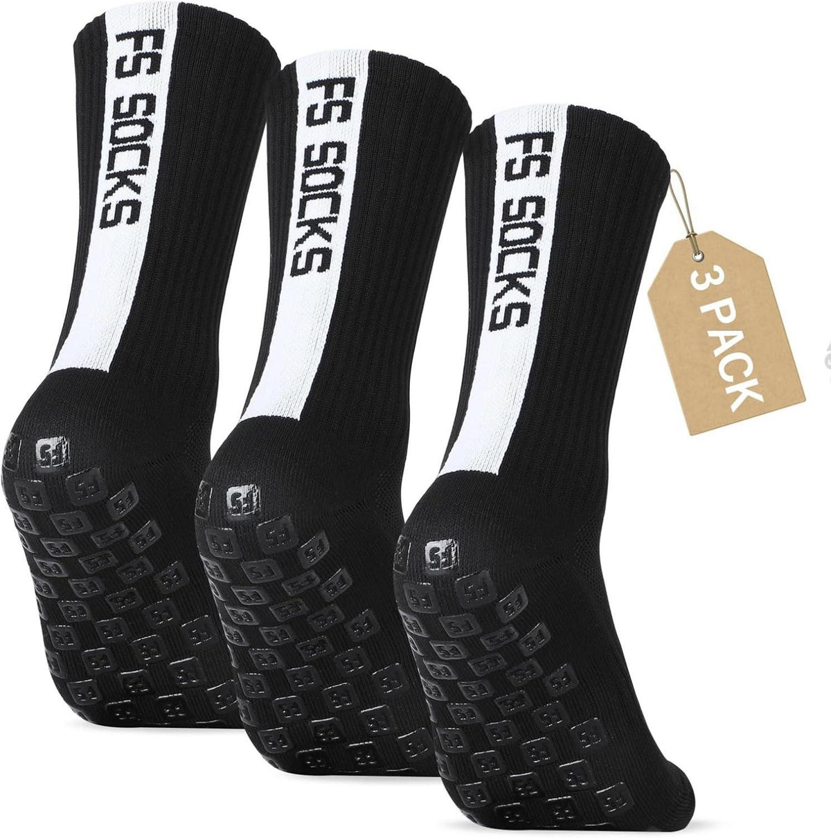 Rutschfeste Grip Fußballsocken 3 Paar für Sport und Freizeit