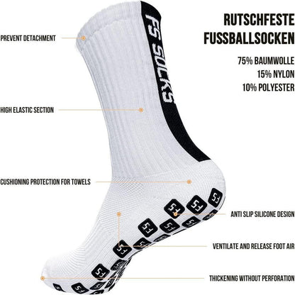 Gohanny Grip Fußballsocken 3er Pack 35-39 39-46 Schwarz Herren Damen Kinder