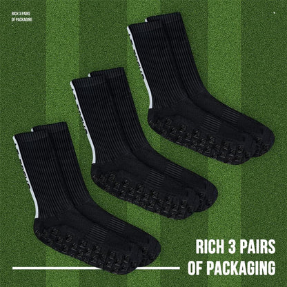 Gohanny Grip Fußballsocken 3er Pack 35-39 39-46 Schwarz Herren Damen Kinder
