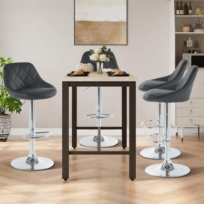LEADZM Barhocker 2er Set, höhenverstellbar & drehbar, Schwarz