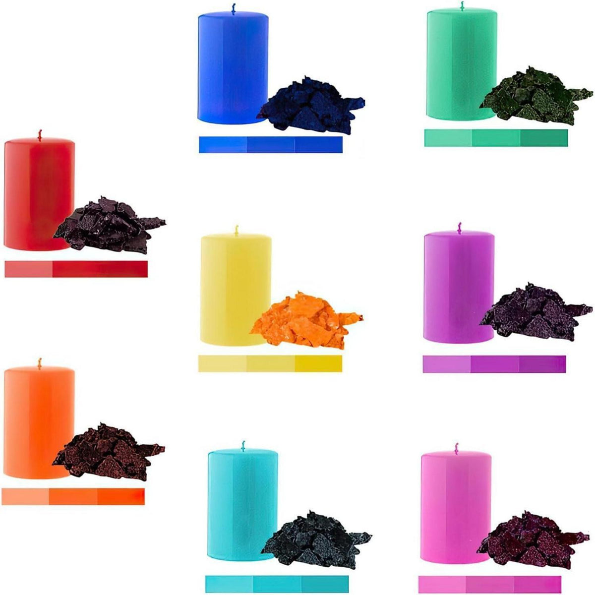 Kerzenwachs Farbe 8er Set für Sojawachs & Bienenwachs