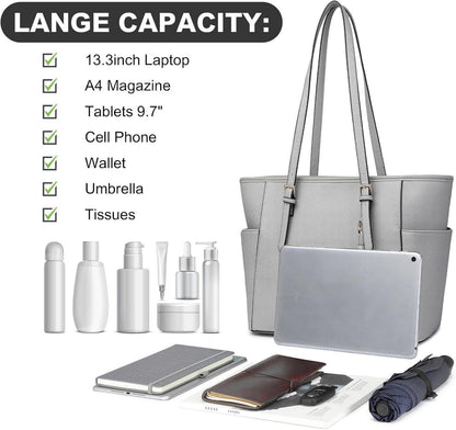 Große Damen Handtasche Shopper Schultertasche Tote Bag Schwarz Echtleder