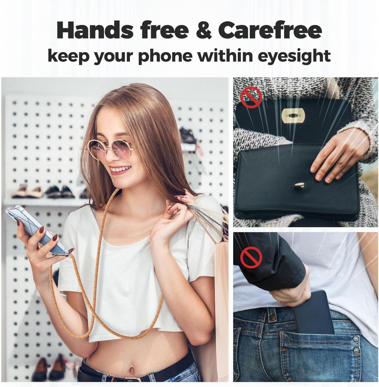 Caslord Handykette Samsung Galaxy A55 5G Hülle Band Necklace Rainbow