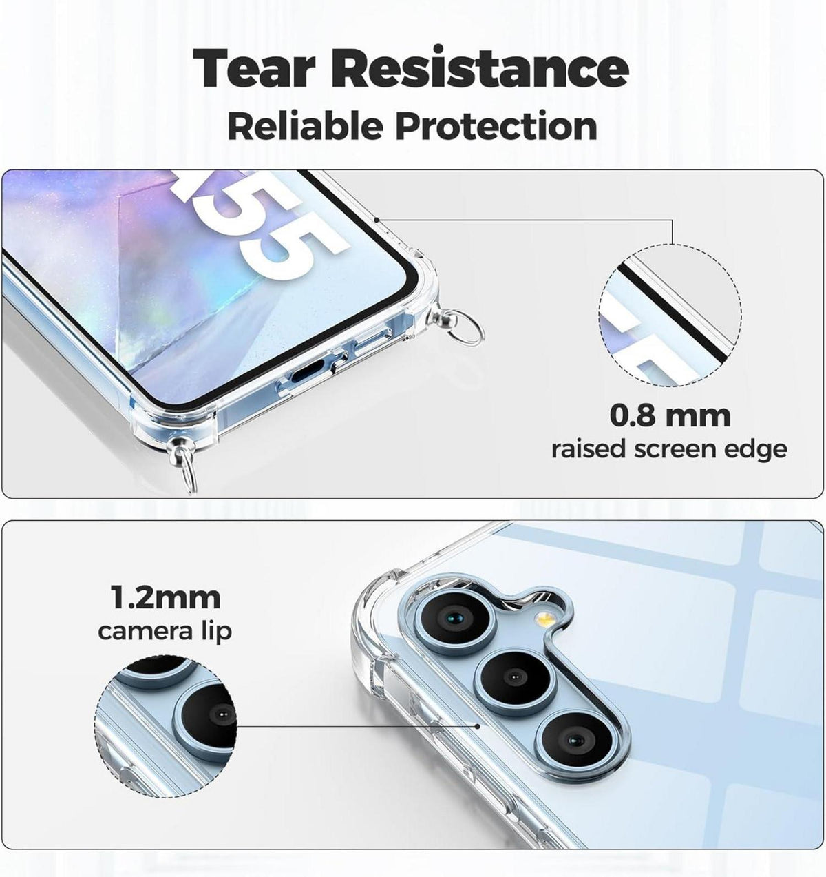 Samsung Galaxy A55 5G Handykette Hülle Band Necklace Stoßfest Rosa