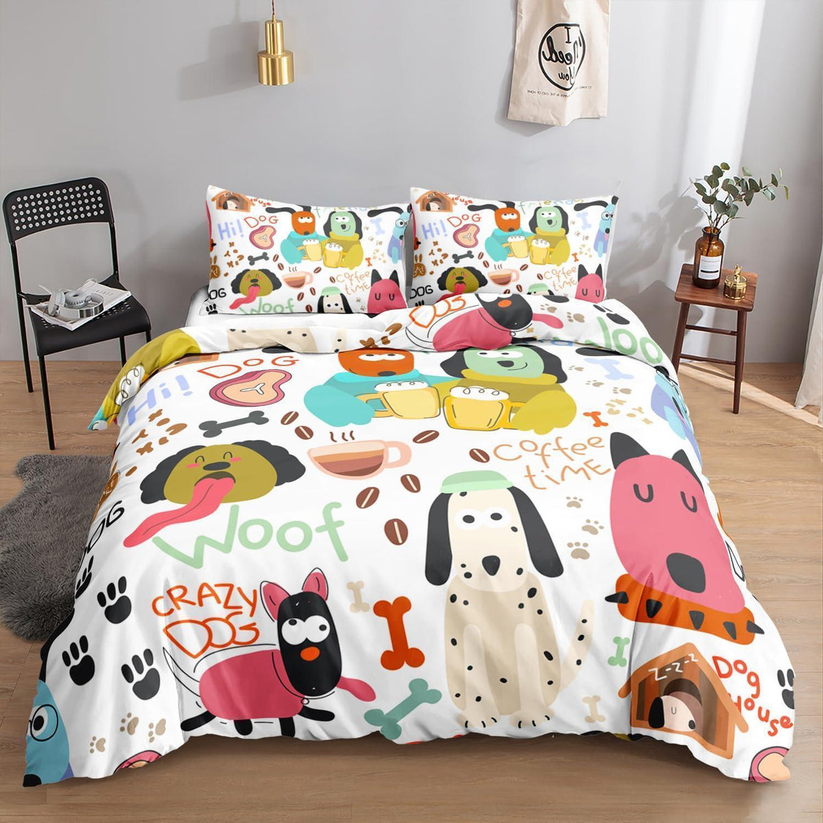 Welpen Bettwäsche Set 200x200cm – Cartoon Kinderbettwäsche