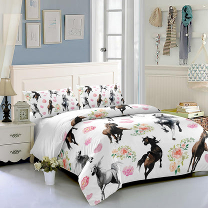 Kinder Bettwäsche Set Pferd Ölgemälde 200x200 cm
