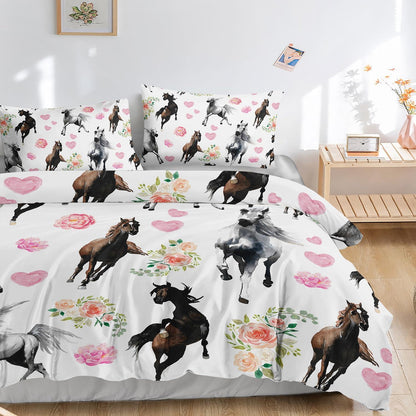 Kinder Bettwäsche Set Pferd Ölgemälde 200x200 cm
