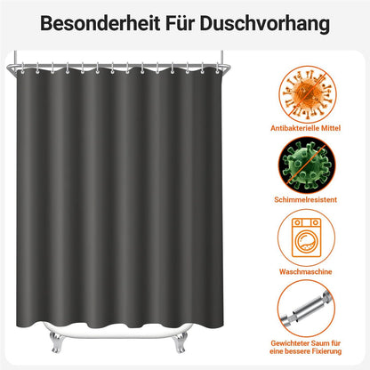 Duschvorhang 120x200cm Dunkelgrau Antischimmel Wasserabweisend Polyester