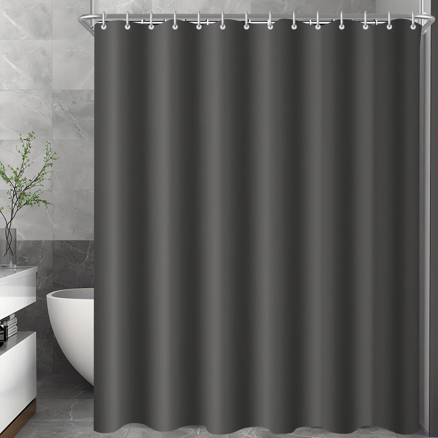 Duschvorhang 220x200cm Dunkelgrau, Beschwert, Antischimmel, Wasserabweisend, Waschbar