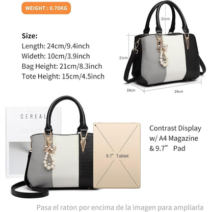Miss Lulu Damen Handtasche Mittelgroß Farbblock