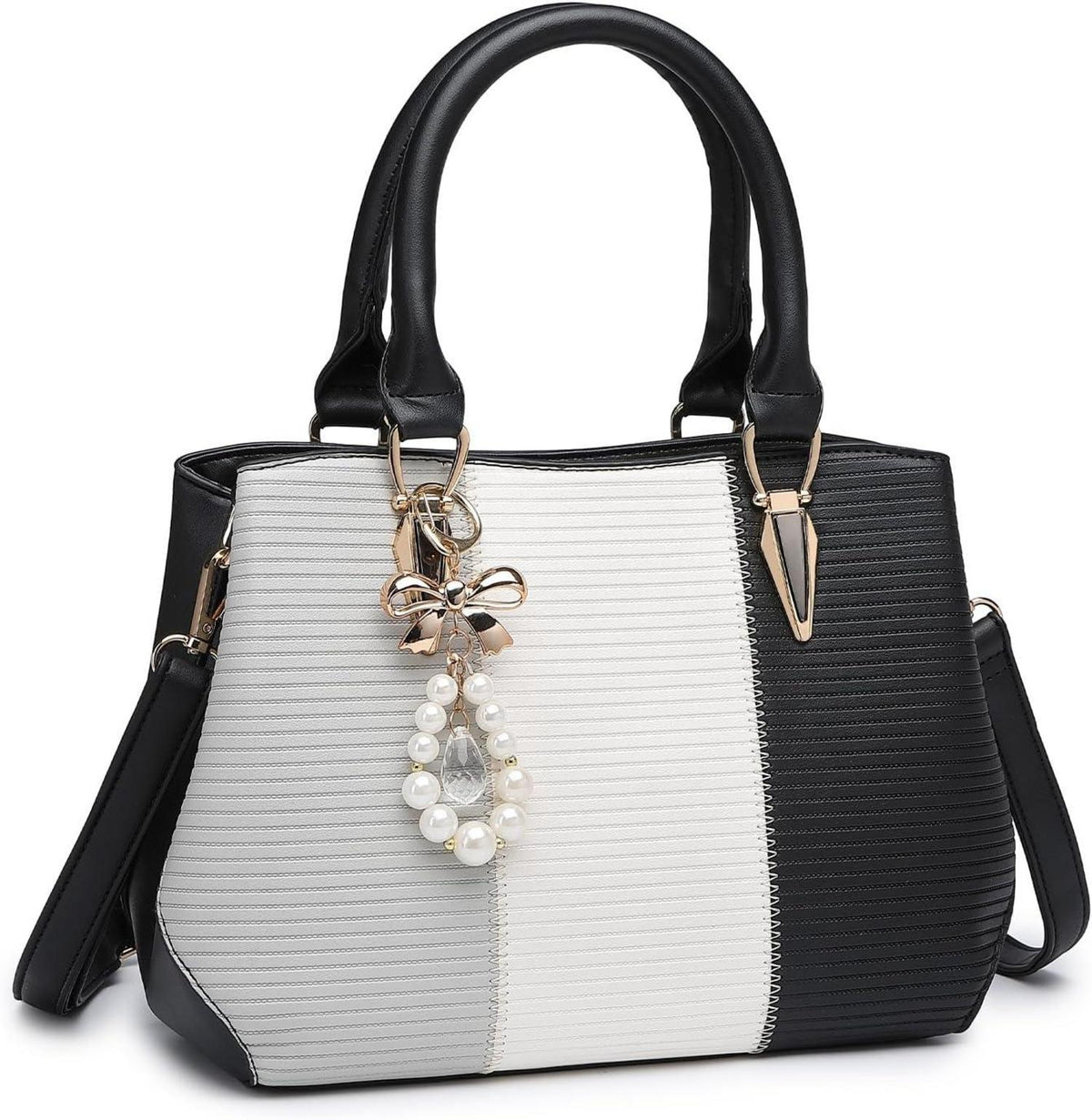 Elegante Damen Handtasche Schultertasche Farbblock Design