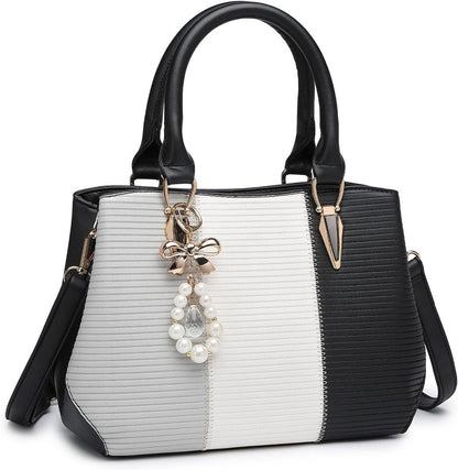Elegante Damen Handtasche Schultertasche Farbblock Design