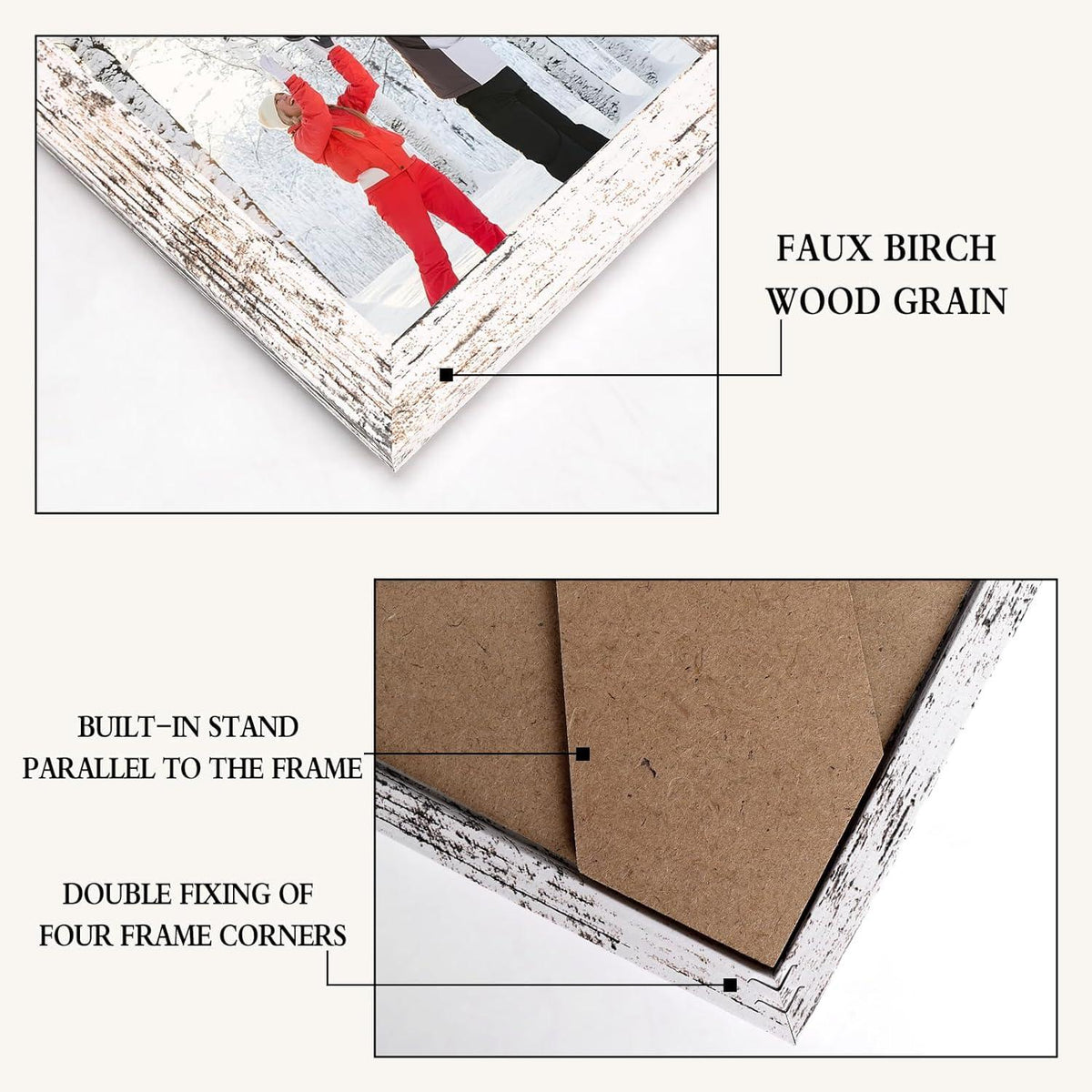18er Set Bilderrahmen 10x15 cm Vintage-Weiß für Wand & Tisch