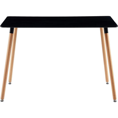 Rechteckiges Esszimmer-Set mit Tisch und 4 Stühlen, Schwarz