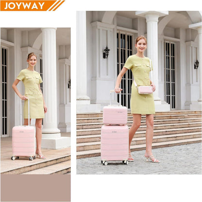 Joyway Kofferset 3tlg Hartschale TSA 4 Rollen Rose