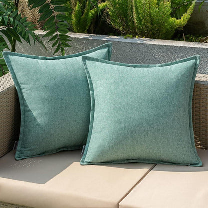 Outdoor Kissenbezug wasserdicht Dekokissen 40x40cm 2er Set Cyan