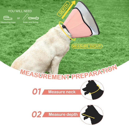 Halskrause Hund Leckschutz nach Operation 360° Weich Vision PVC Pink