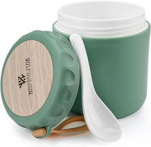 Müslibecher to go 400ml mit Löffel & Tragegriff - Grün
