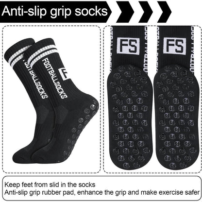 3 Paar Kinder Fußballsocken mit Anti-Rutsch-Grip, Gr. 31-34 Schwarz