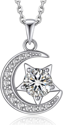 Moissanite Halskette 925 Silber 1/2 Karat Diamant Damen Solitär