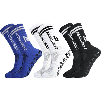 3 Paar Kinder Fußballsocken mit Anti-Rutsch-Grip, atmungsaktiv, Größe M
